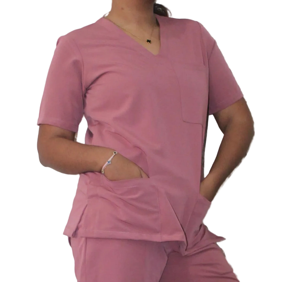 Womens scrub top Mauve