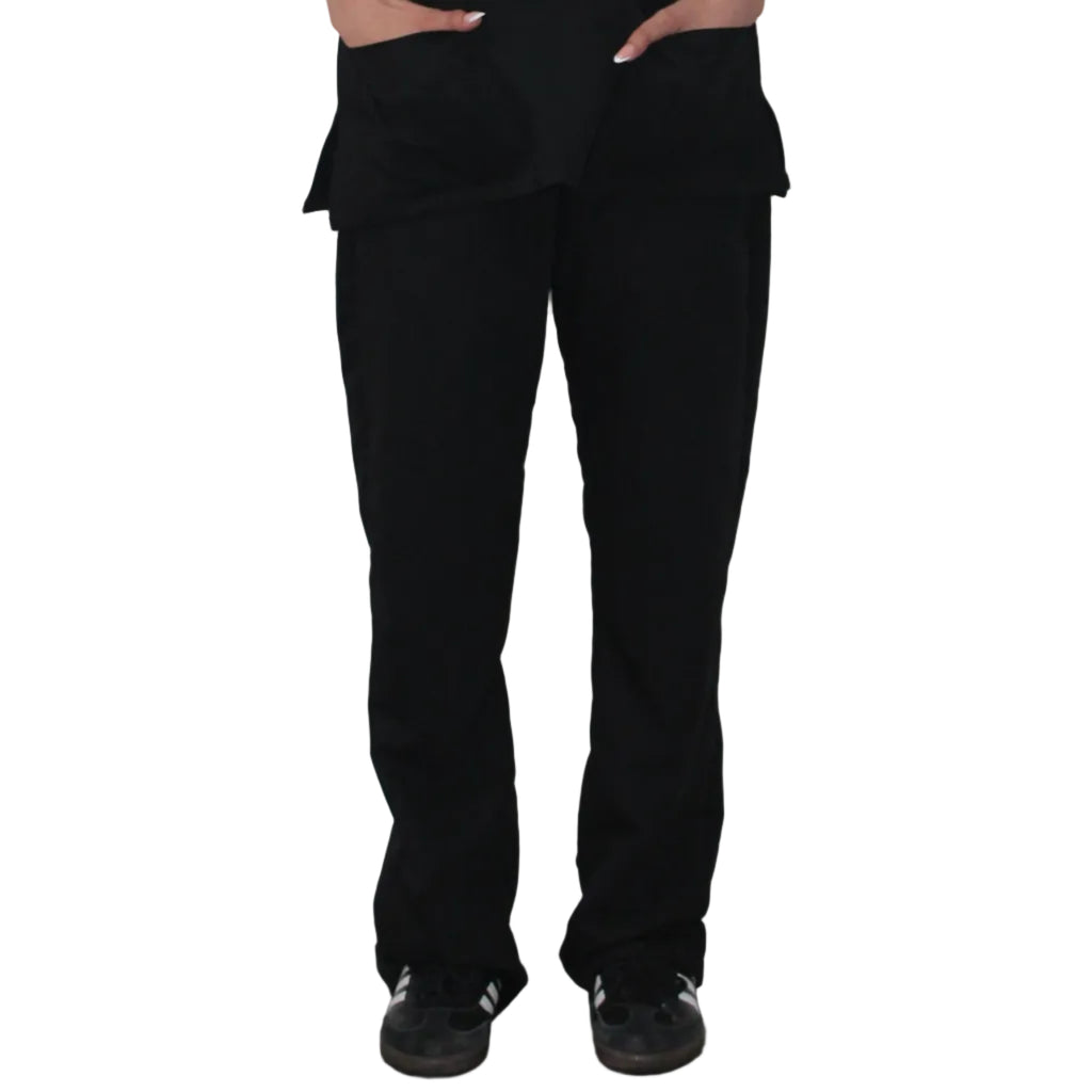Womens scrub pants Black