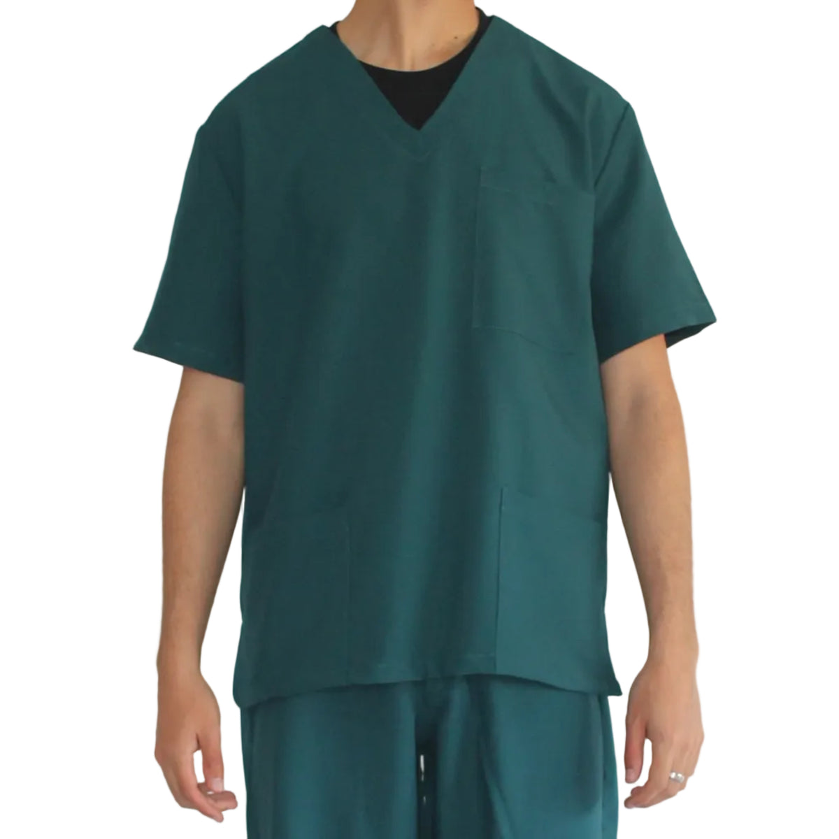 Mens scrub top Petrol