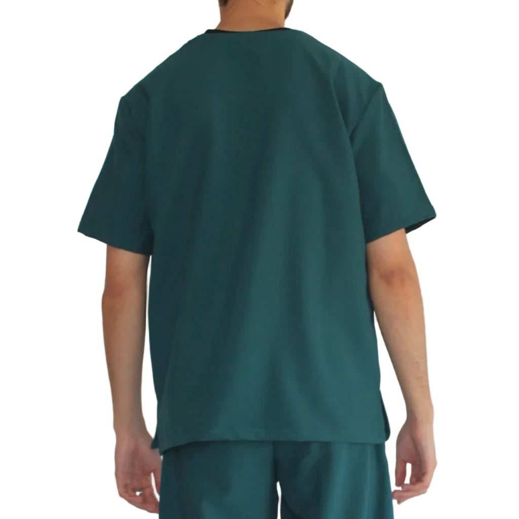 Mens scrub top Petrol