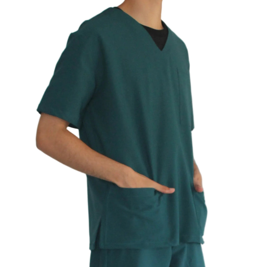 Mens scrub top Petrol